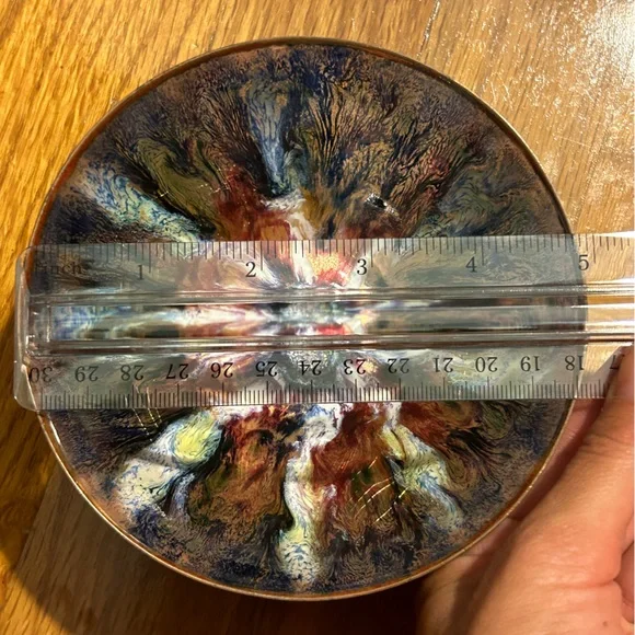 Vintage MCM enamel over copper bowl! - Picture 6 of 6